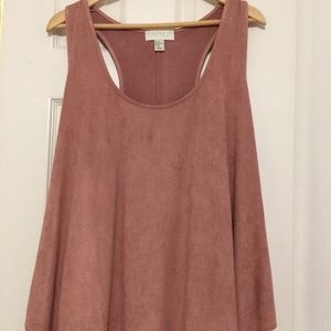 3X Dusty Rose Faux Suede Forever 21 + Top